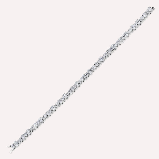 10.44ct White Gold Waterway Bracelet with Oval Cut Diamond Stone,diamond bracelet, 10.44ct diamond bracelet