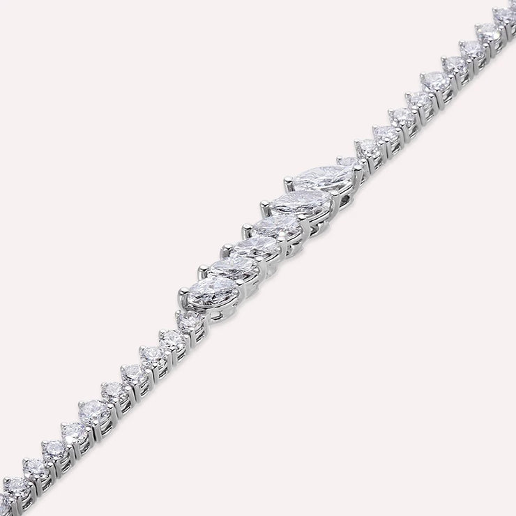 Celeste 3.27ct White Gold Tennis Bracelet with Marquise Cut Diamond Stone,diamond bracelet, 3.27ct diamond bracelet