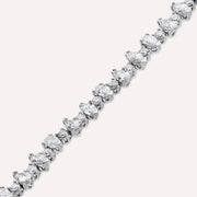 4.10ct White Gold Tennis Bracelet with Drop and Marquise Cut Diamond Stones,diamond bracelet, 4.10ct diamond bracelet
