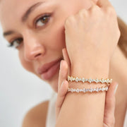 Vinka 3.34ct Yellow Gold Bracelet with Baguette and Drop Cut Diamond Stones,diamond bracelet, 3.34ct diamond bracelet