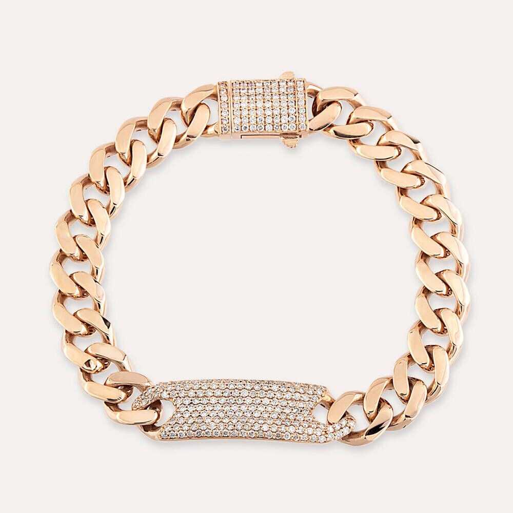 1.45ct Diamond Stone Rose Gold Tag,diamond bracelet, 1.45ct diamond bracelet