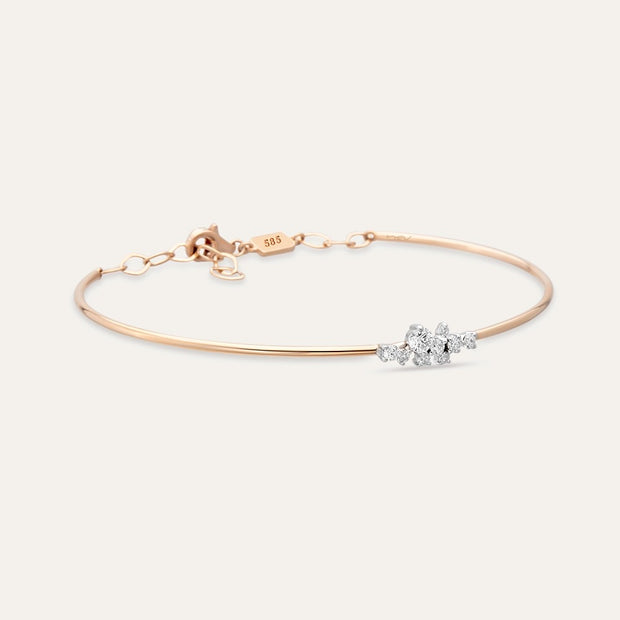 Rose Gold Bracelet with Jasmine Diamond Stone,diamond bracelet, 0.20ct diamond bracelet