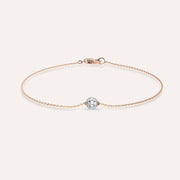 0.25ct Diamond Stone Rose and White Gold Ball Bracelet,diamond bracelet, 0.25ct diamond bracelet