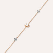 0.15ct Baguette Cut Diamond Rose Gold Bracelet,diamond bracelet, 0.15ct diamond bracelet