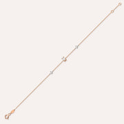 0.15ct Baguette Cut Diamond Rose Gold Bracelet,diamond bracelet, 0.15ct diamond bracelet