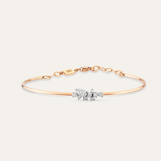 Kleio 0.44ct Diamond Stone Rose Gold Bracelet,diamond bracelet, 0.44ct diamond bracelet