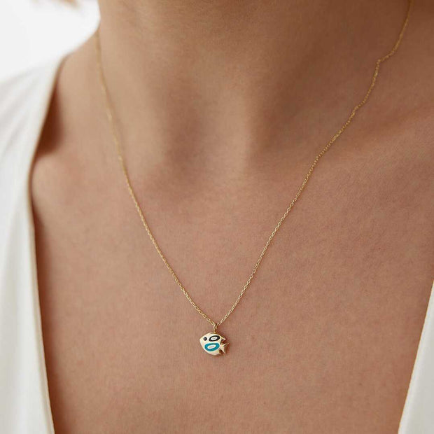14k Gold Fish Talisman Necklace - Solid 14k Gold Necklace