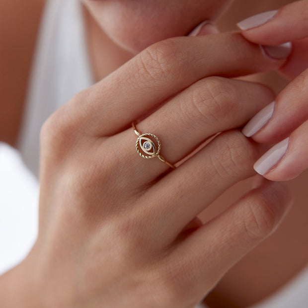 evil eye ring, 14k gold evil eye ring, minimalist rings 