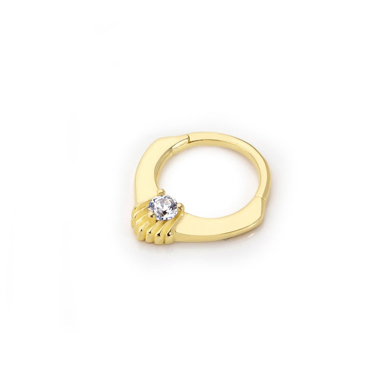 14k Gold Above the Line Solitaire Helix Piercing