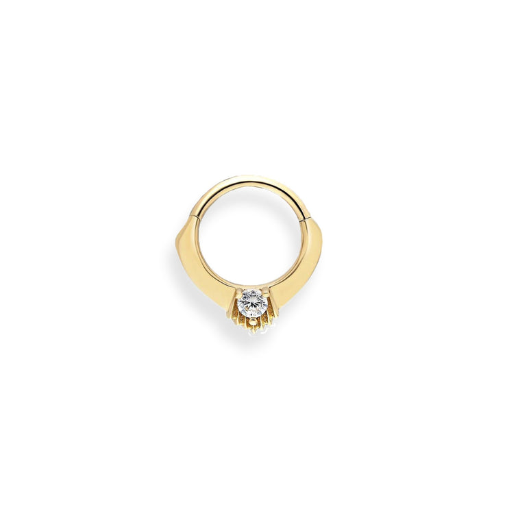 14k Gold Above the Line Solitaire Helix Piercing