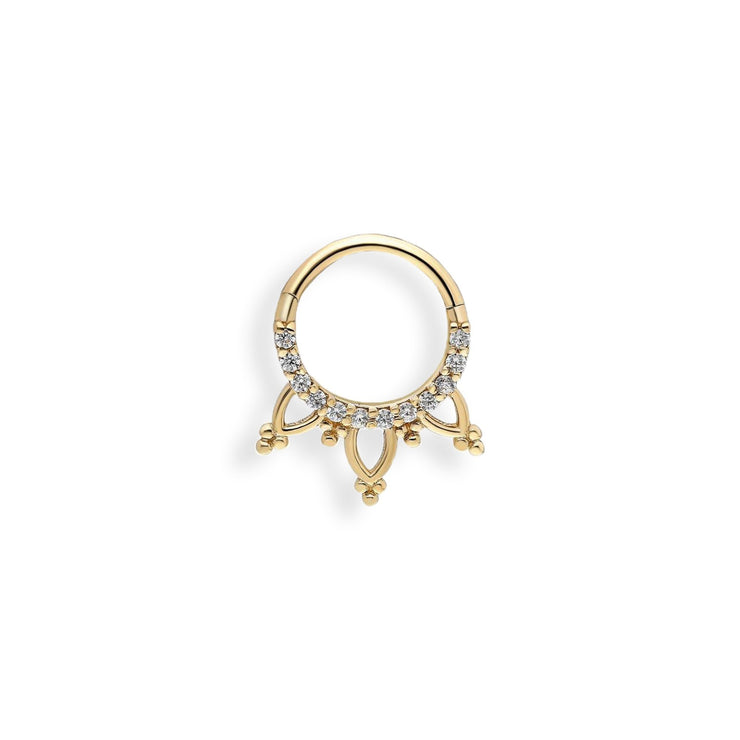14k Gold Stone Crown Model Helix Piercing