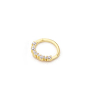 14k Gold Big Small White Stone Helix Piercing