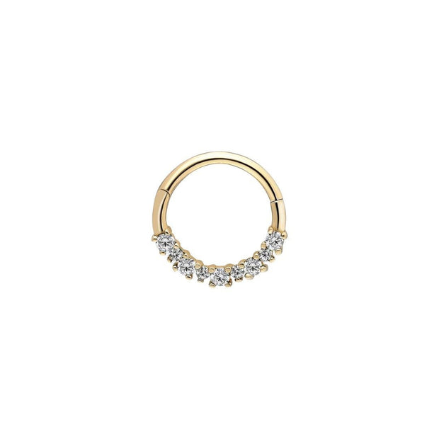 14k Gold Big Small White Stone Helix Piercing