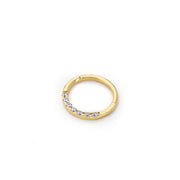 14k Gold Embedded White Stone Helix Piercing