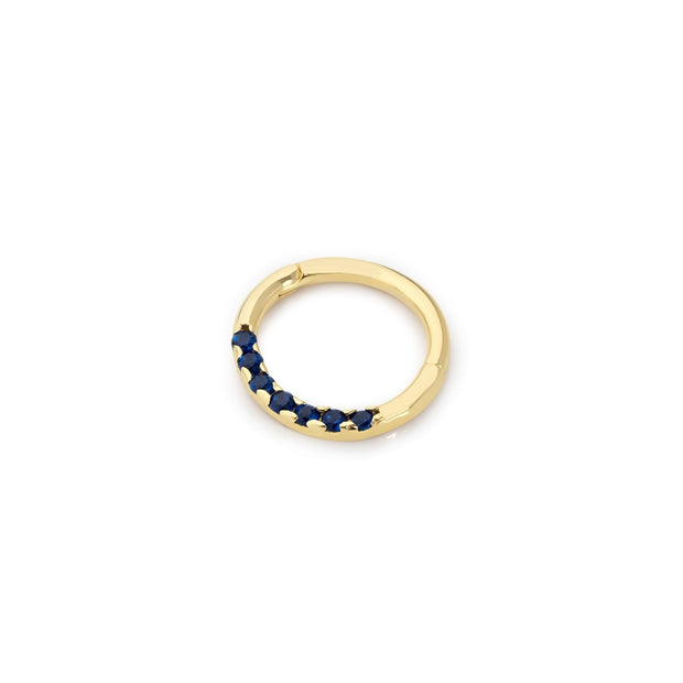 14k Gold Embedded Lapis Blue Stone Helix Piercing