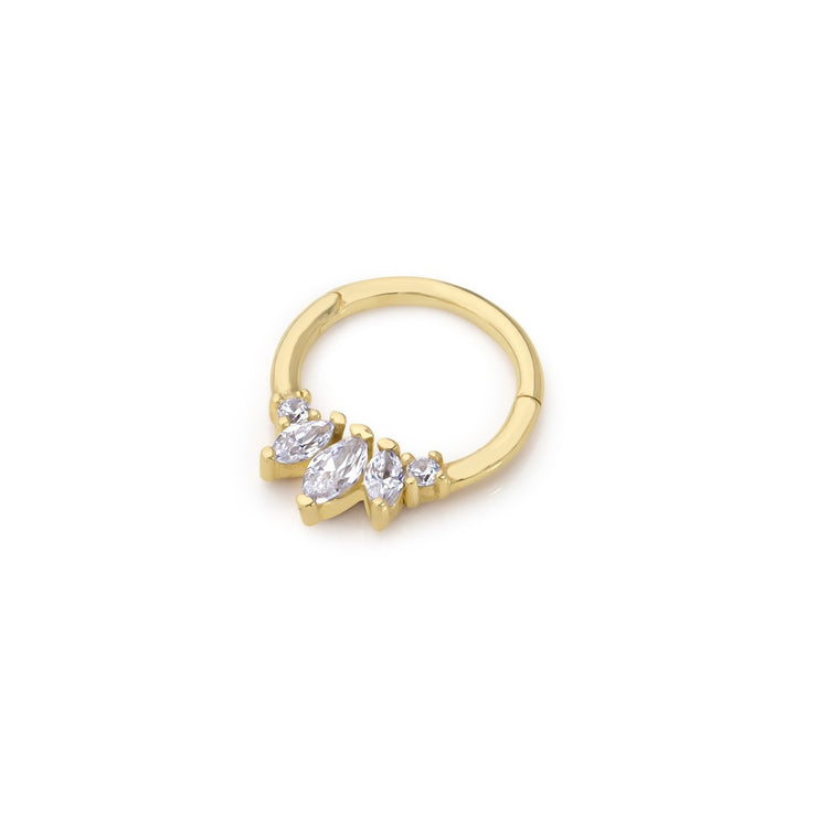 14k Gold Marquise Stone Helix Piercing