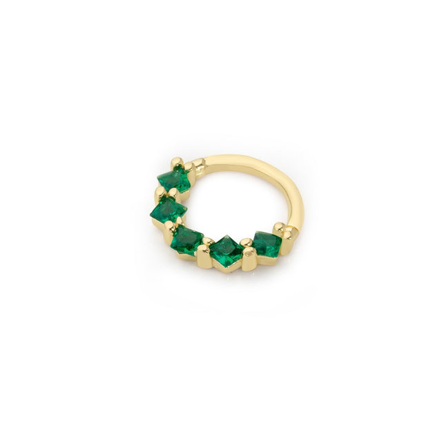 14k Gold Green Princess Helix Piercing