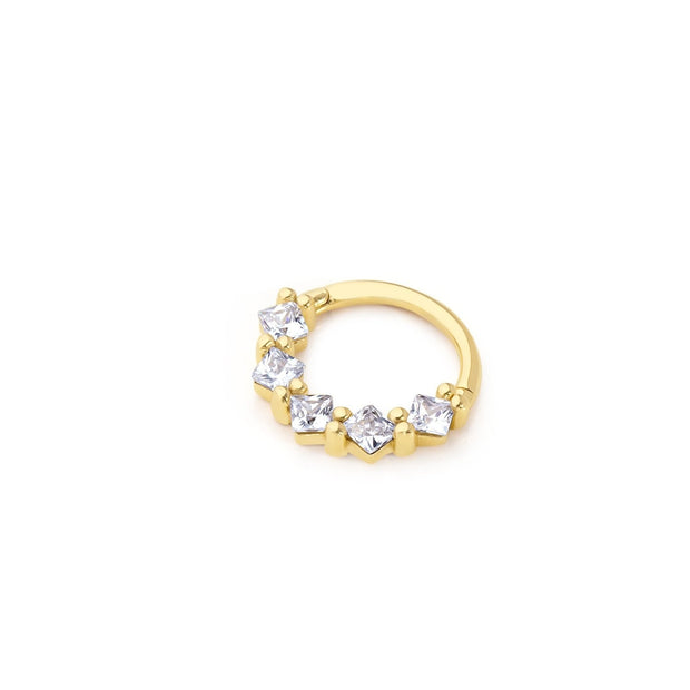 14k Gold White Princess Helix Piercing