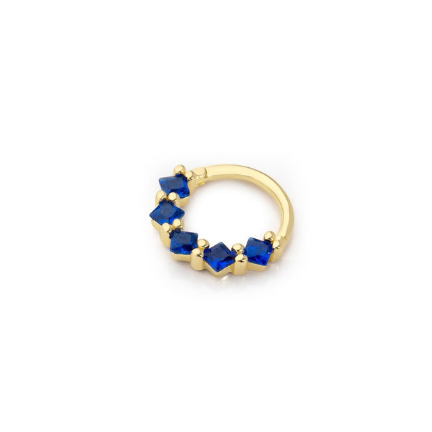 14k Gold Navy Blue Princess Helix Piercing