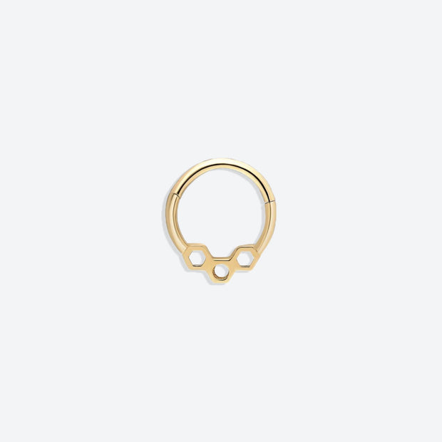 14k Gold Honeycomb Helix Piercing