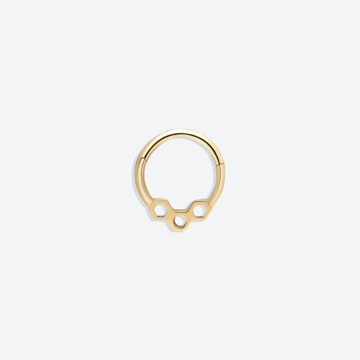 14k Gold Honeycomb Helix Piercing