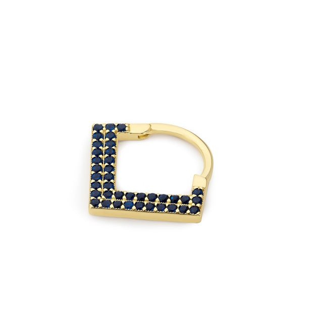 14k Gold Lapis Blue Stone Triangle Helix Piercing