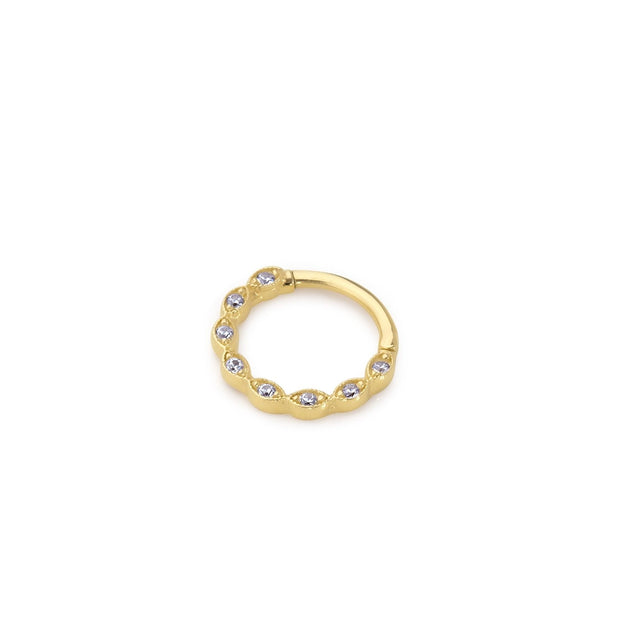 14k Gold White Fairy Helix Piercing
