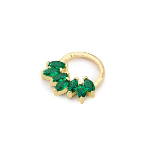 14k Gold Green Marquises Helix Piercing