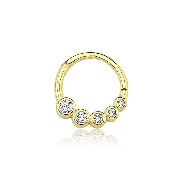 14k Gold Filtered Stones Helix Piercing