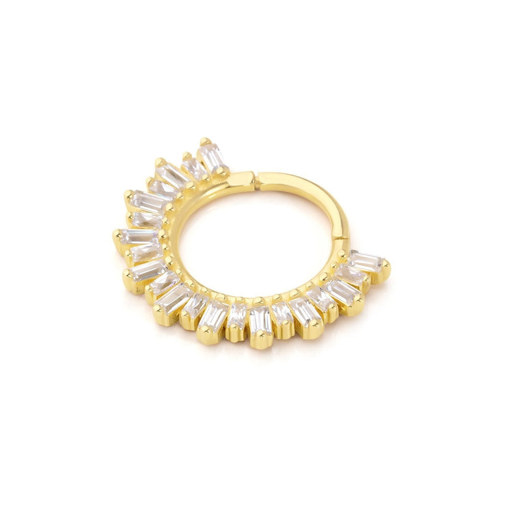 14k Gold Baguette Helix Piercing