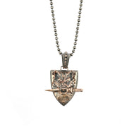 wolf sword shield necklace, Men’s necklace’ men’s sterling silver necklace, minimalist designs