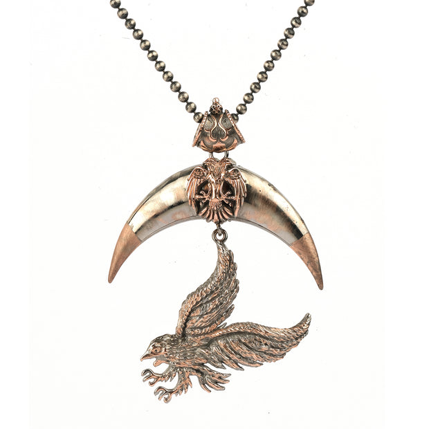 Crescent and Eagle Necklace