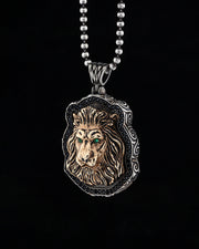 Men's Lion Necklace in Sterling Silver