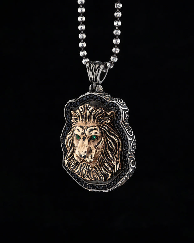 Men's Lion Necklace in Sterling Silver