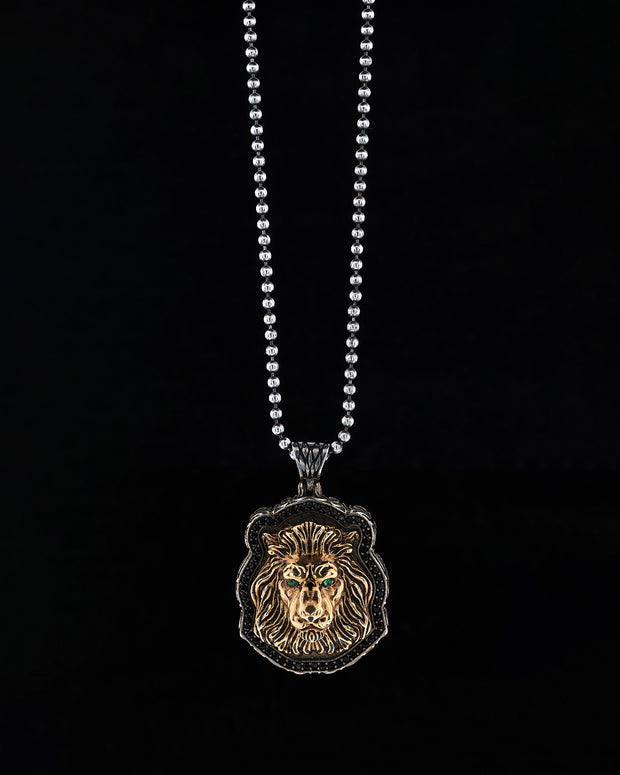 Men's Lion Necklace in Sterling Silver