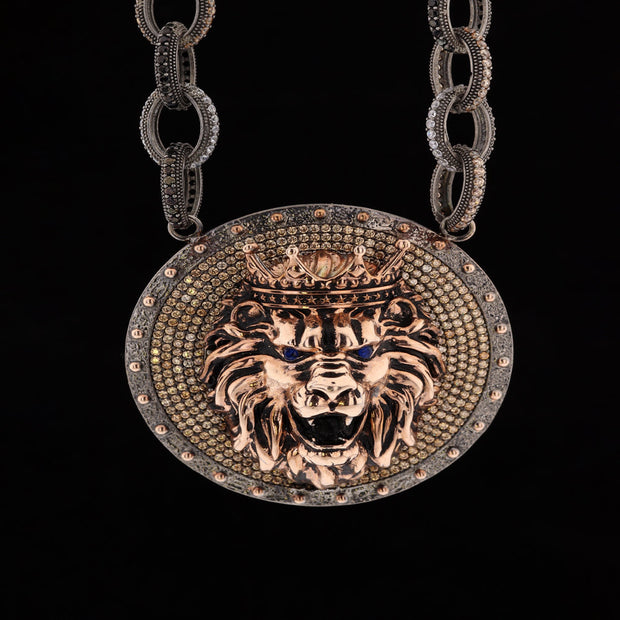 Lion King  Necklace, Men's Sterling Silver Necklace