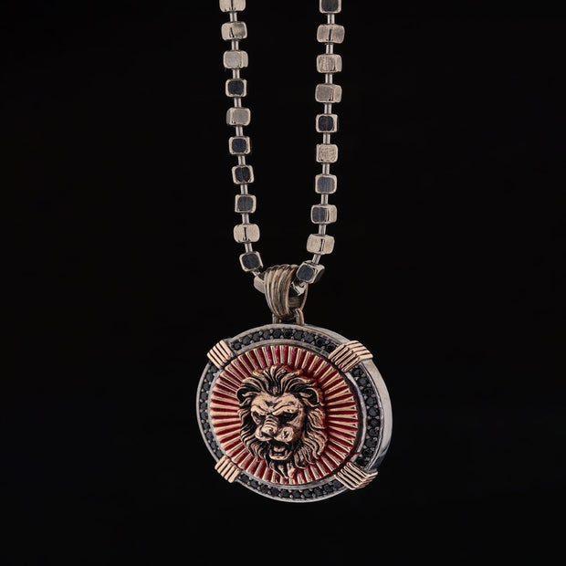 lion necklace, mens lion necklace