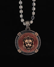 Lion Medallion Necklace in Sterling Silver