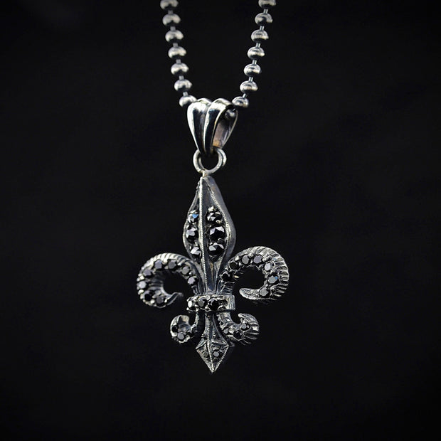 fleur de lis, mens necklace, men's fleur de lis necklace