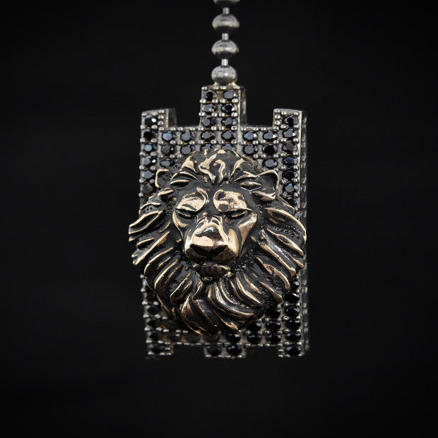 Men's Lion Necklace in Sterling Silver