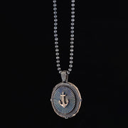 Sterling Silver Anchor and Letter Necklace, Men's Necklace