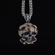 skull and snake necklace, skull necklace, snake necklace, Men’s necklace, men’s sterling silver necklace, unique men’s necklace, minimalist designs, mens necklace, mens sterling silver necklace