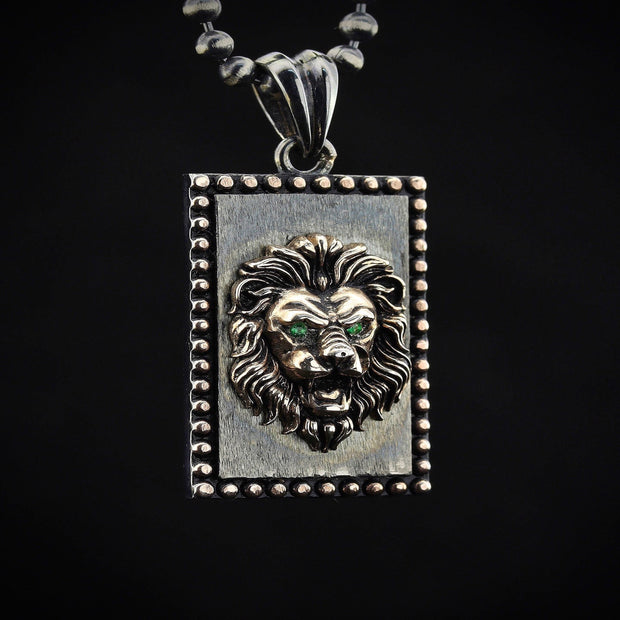 Men's Lion Necklace in Sterling Silver