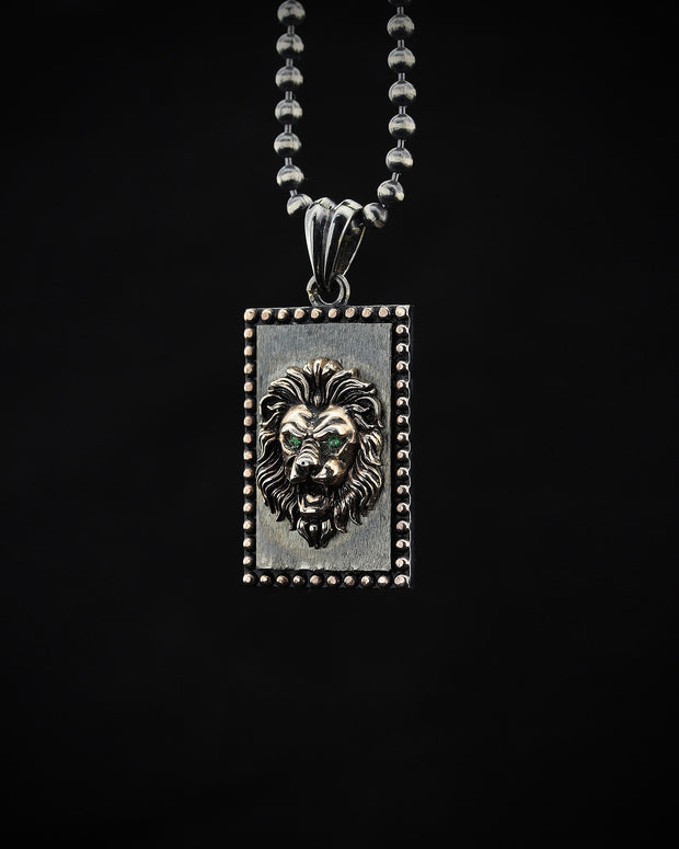 Men's Lion Necklace in Sterling Silver