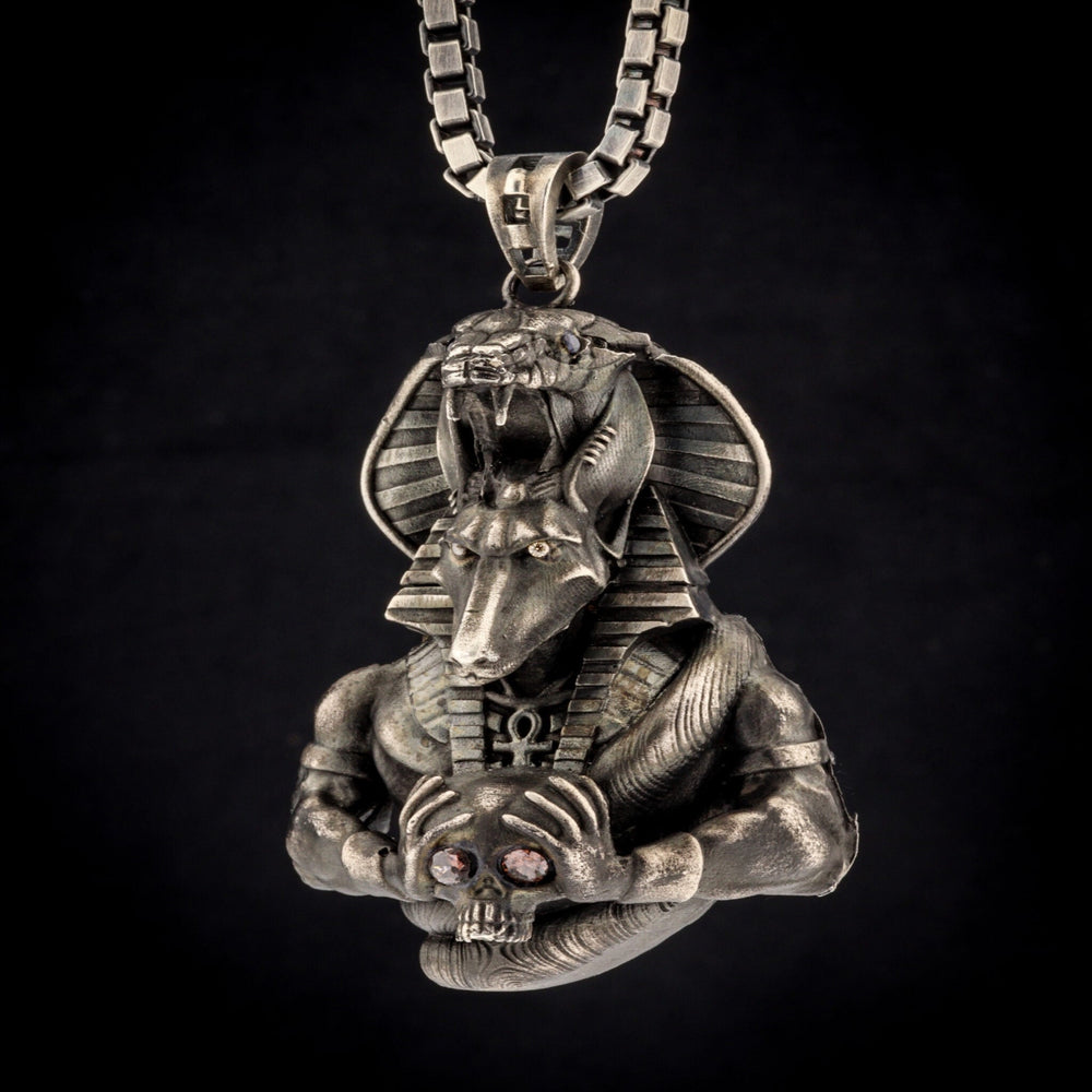 Men's Anubis Necklace in Sterling Silver