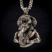 Men's Anubis Necklace in Sterling Silver