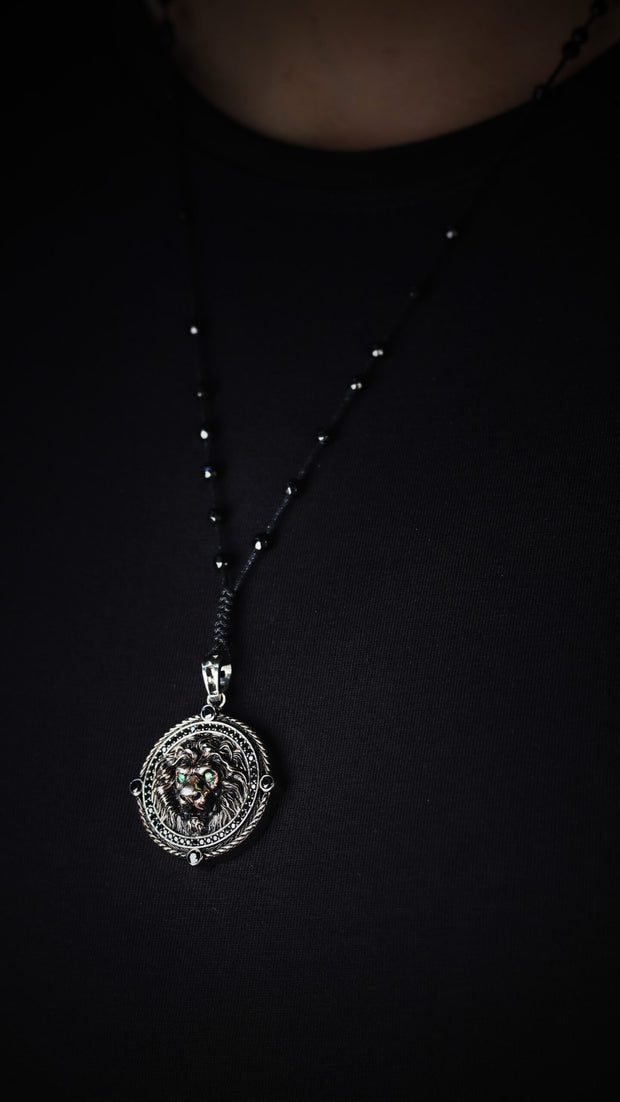 Men's Lion Necklace in Sterling Silver