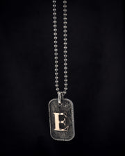 Men's Dog Tag Initial Necklace with Diamonds