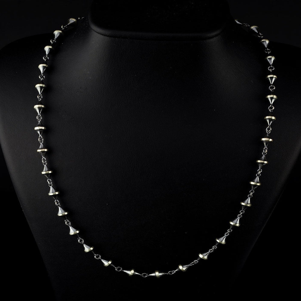 Men’s Sterling Silver Double Color Chain