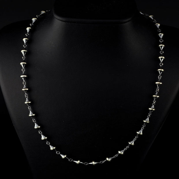 Men’s Sterling Silver Double Color Chain